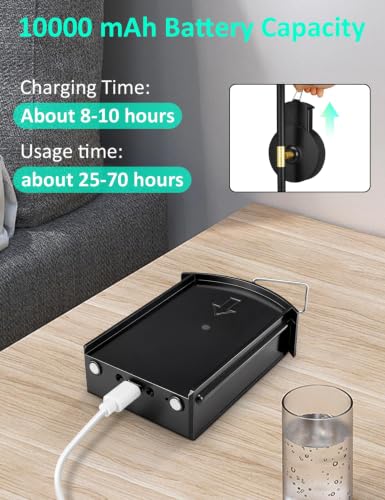 Wall Sconces Battery Operated Set of 2, 10000mAh Rechargeable Wall Lights - color: Black