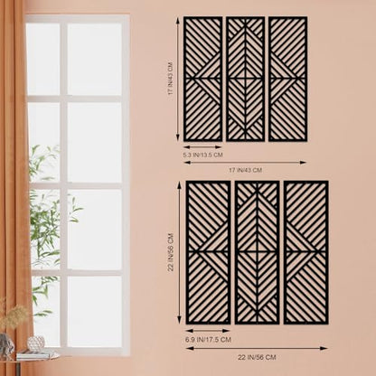 ESTART 3 Pcs Geometric Home Metal Wall Decor, Minimalist Modern Wall Art