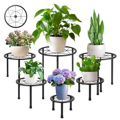 Sbosbo 6 Pack Metal Plant Stands Heavy Duty Plant Stand for Indoor Outdoor
