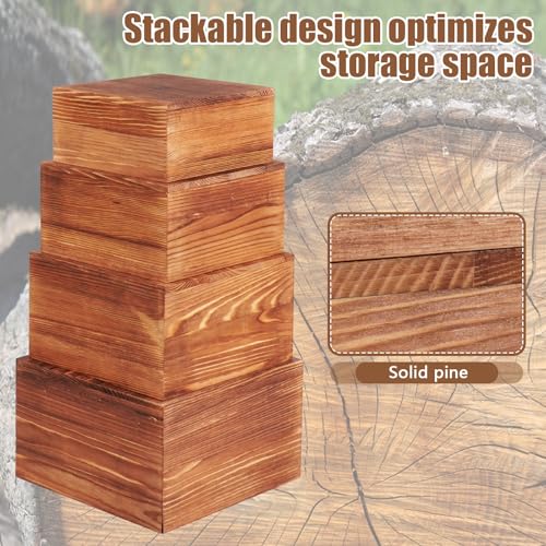 6 Pack Buffet Risers and Stands, Wood Risers for Buffet Table, Party Decor