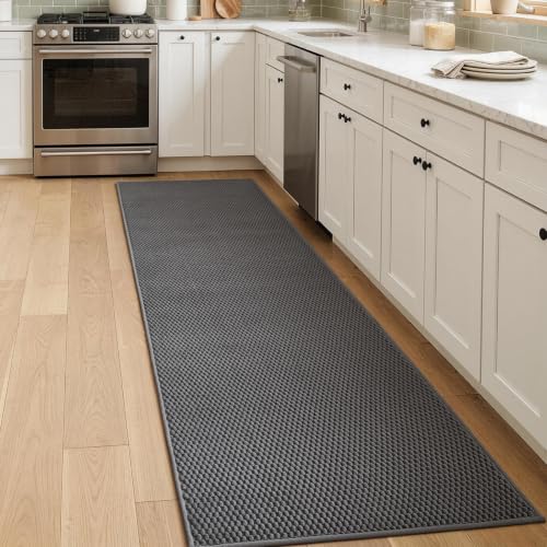Sunfly 2x8 Runner Rug with Non Slip Rubber Backing Dark Grey - color: Dark Grey, size: 2' x 8' (Rectangular)