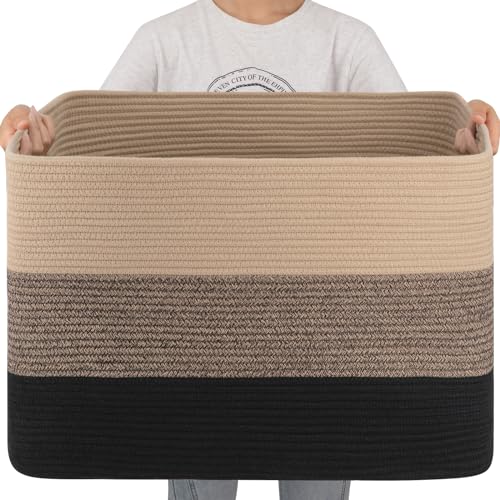OIAHOMY 108L Extra Large Blanket Basket Dog Toy Basket Yellow Black - color: Yellow Black