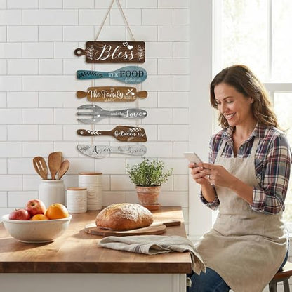 Wall Art Decor, Wooden, for Kitchen Dining Room, Farmhouse Rustic - style: Kitchen