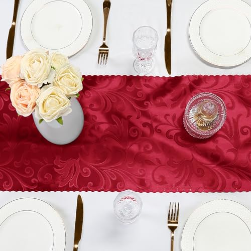 Red Satin Table Runner 12 x 108 Inch, 2 Pack - color: Red, size: 2 Pcs
