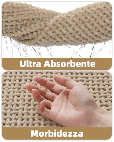 Color&Geometry Beige 60x24 Waffle Bath Mat, Rubber Non Slip Bathroom Rug - color: Beige, size: 24"x60"