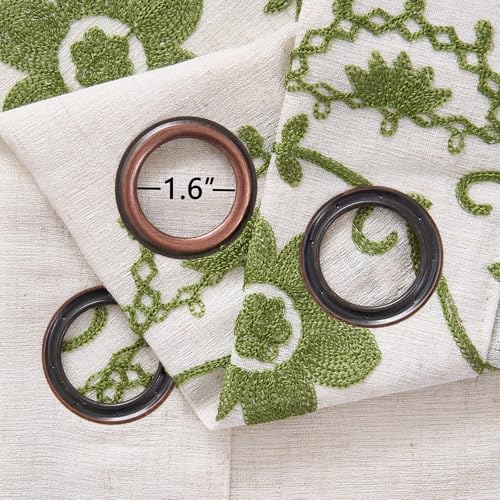 Sage Green Boho Curtains 2 Panels for Living Room 96 Inches Grommet - color: Sage on Beige, size: 52"W x 96"L (Pack of 2)