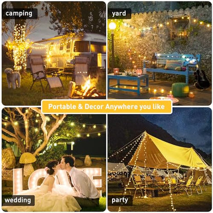 JMEXSUSS Warm White 100 LED Globe Battery Operated Christmas Lights Indoor - color: Warm White, size: 100 LED Battery