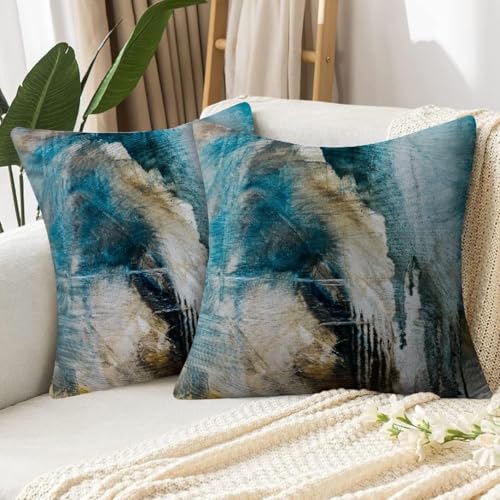 Throw Pillow Covers for Couch, 18x18 Inch, Set of 2, Teal - color: Teal, size: 18" x 18" (Pack of 2)