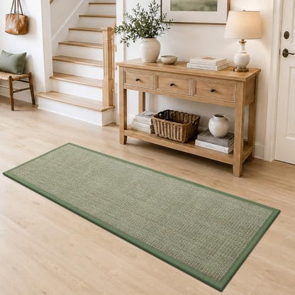 DEXI Ultra Thin Hallway Runner Rug 24x72, Non Slip Entryway Rugs,Green - color: Green, size: 24" X 72" (Runner)