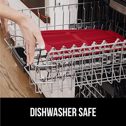 GORILLA GRIP Patented BPA-Free Silicone Dish Drying Mat, 18x16, Red - color: Red, size: 18" x 16", style: Silicone