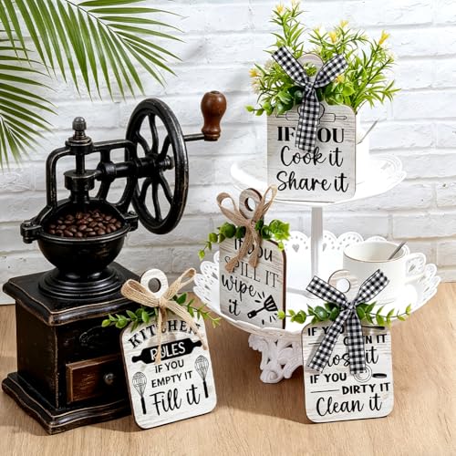 PH PandaHall Kitchen Rules Wooden Sign Eat Wood Cutting Board 4 Styles - style: Kitchen Rules