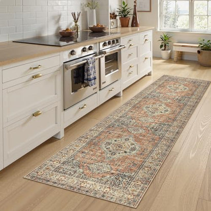 Lahome Oriental Hallway Runner Rug, 2.5x8 Kitchen Runner Non Slip - color: Terracotta, size: 2.5' x 8' (Runner)