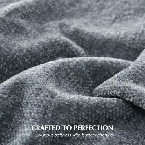 EverGrace Chenille Knit Throw Blanket for Couch, 50"x60", Dusk Blue - color: Dusk Blue, size: 50"x60"