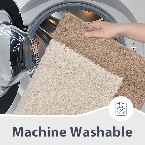 anllugs Bathroom Rugs, 24" x 36" Soft Bath Rugs, Beige & Grayish Brown - color: Beige & Grayish Brown, size: 24" X 36"