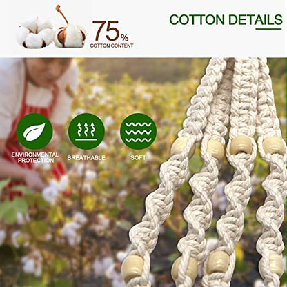 IGaiety 5 Pack Macrame Plant Hangers with Hooks for Indoor Outdoor Decor - size: 5 Pack