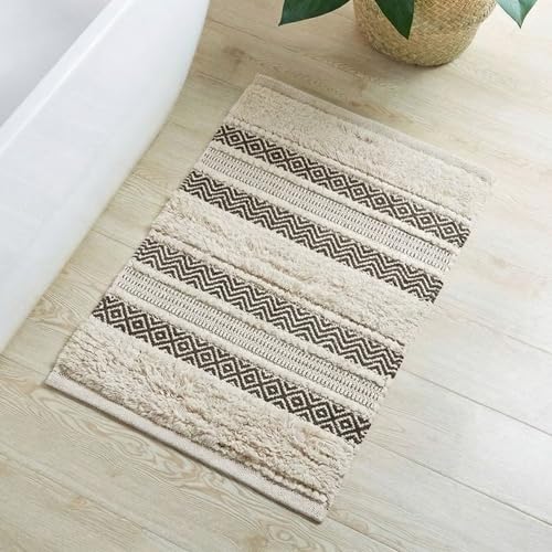 INK+IVY Asher Non-Slip Bath Rug Absorbent Quick Dry, 20 x 32, Black - color: Black, size: 1'8" x 2'8" (Rectangular)