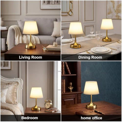 Small Cordless Table Lamp Rechargeable Gold - color: Gold-S