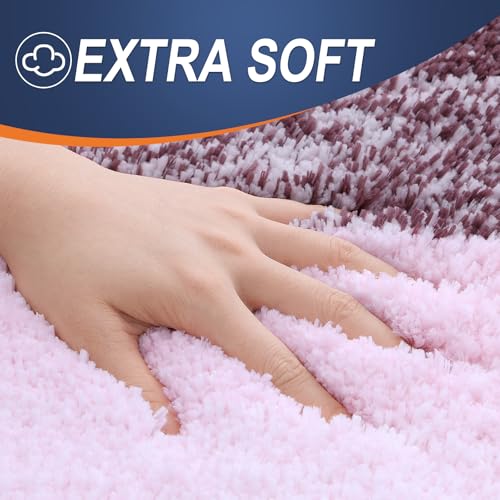 OLANLY Small Bathroom Rugs 24x16, Extra Soft Absorbent Microfiber Bath Rugs - color: Mauve, size: 24" X 16"