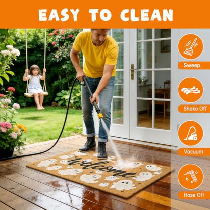 Halloween Welcome Mat Spooky Non-Slip Front Door Mat, 17x29 in - color: 1- Spooky