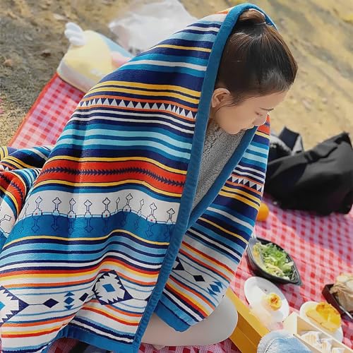 UKELER Boho Sherpa Throw 60'' x 50''- Bohemian Soft Plush Flannel Throw Blankets for Bed/Couch/Sofa/Office/Camping - color: A-bohemian, size: 50''x60''