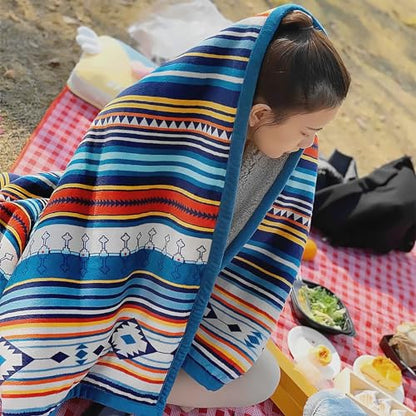 UKELER Boho Sherpa Throw 60'' x 50''- Bohemian Soft Plush Flannel Throw Blankets for Bed/Couch/Sofa/Office/Camping - color: A-bohemian, size: 50''x60''