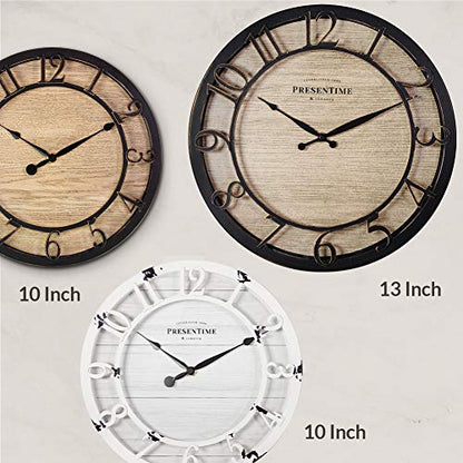 Presentime 13" Farmhouse Series Wall Clock - color: Oil Rubbed Bronze, size: 13 inch