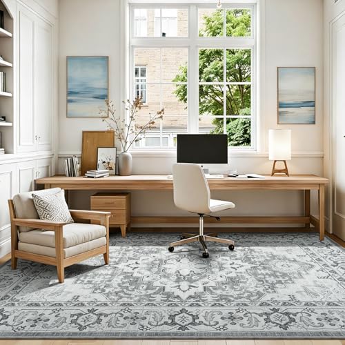 Lessymo Washable Area Rugs 6x9, Boho Soft Carpets for Bedroom Living Room - color: Grey Beige, size: 6' x 9' (Rectangular)