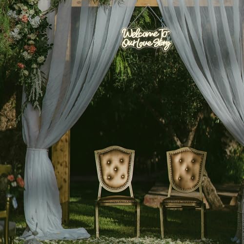 Welcome to Our Love Story Neon Sign Wedding Warm White Led Lights - color: Colorful-A-welcome to our lovestory