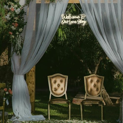 Welcome to Our Love Story Neon Sign Wedding Warm White Led Lights - color: Colorful-A-welcome to our lovestory