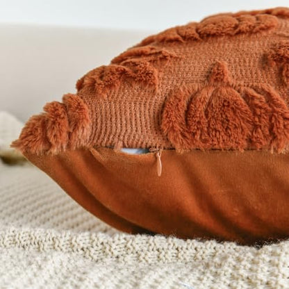 AVOIN colorlife Caramel Pumpkin Fall Throw Pillow Covers 18x18 Inch - color: Caramel Maple, size: 18" x 18" (Pack of 2)