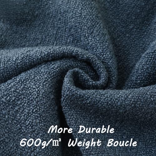 FUTEI Pack of 2 Boucle Textured Throw Pillow Covers 18x18 Inch, Haze Blue - color: Haze Blue, size: 18" x 18" (Pack of 2)