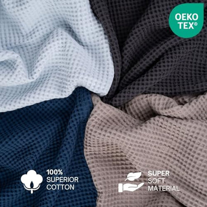 100% Cotton Waffle Weave Throw Blanket, Grey, 50"x60"inch - color: Grey, size: Throw (50" x 60")
