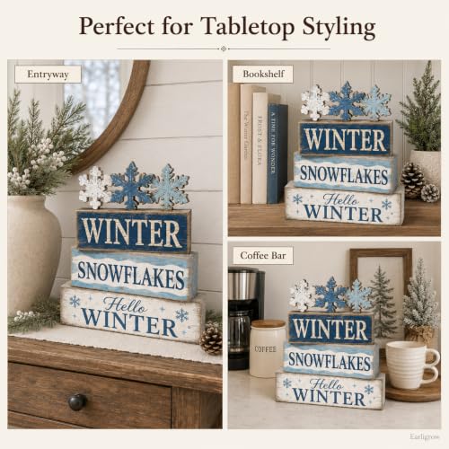 Christmas Decorations Indoor, 4pcs Christmas Winter Snowflakes Home Decor - style: Snowflakes