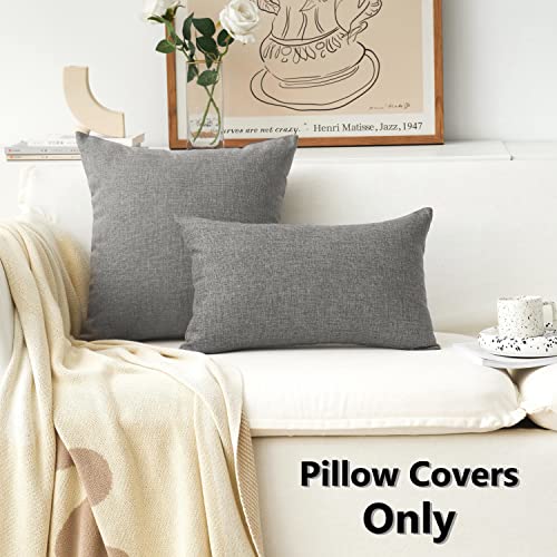 Home Brilliant Pillow Covers 16 x 16 Gray Decorative Pillow Covers for Car Office Bench Couch Sofa, 40x40 cm, Dark Grey - color: Dark Grey, size: 16" x 16" (Pack of 2)
