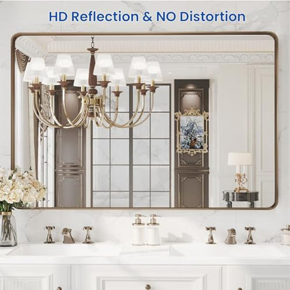 WEER Bathroom Vanity Mirror Bronze 55X36 Inch - color: Bronze, size: 55"L x 36"W