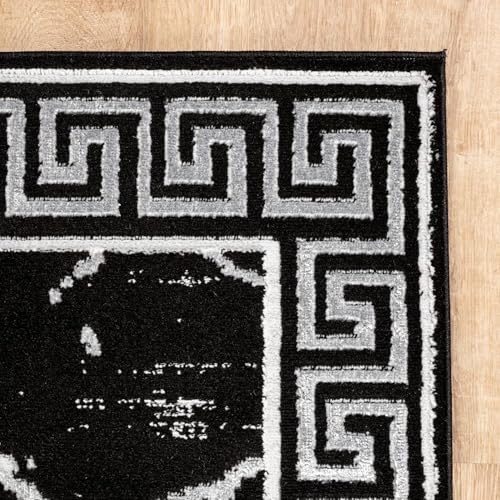 GLORY RUGS Area Rugs Marble 2x7 Black Gray Carpet Modern Abstract Rug Living Room Dining Bedroom Rug - color: Black Gray, size: 2' x 7' (Rectangular)