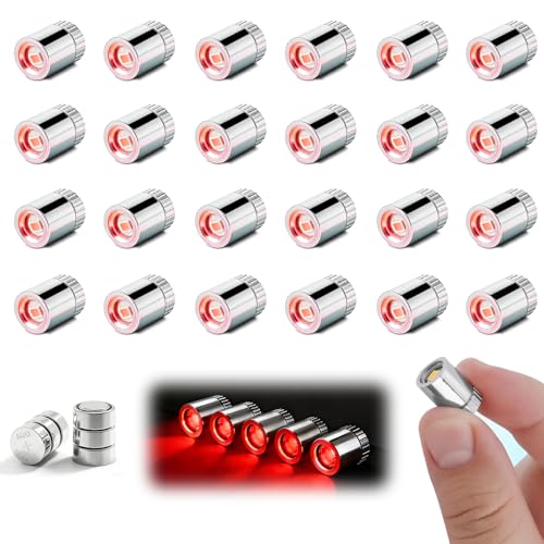 Aogist 24 PCS Red Mini LED Spot Lights, Battery Operated Tiny SMD Lamps - color: Red, size: 24