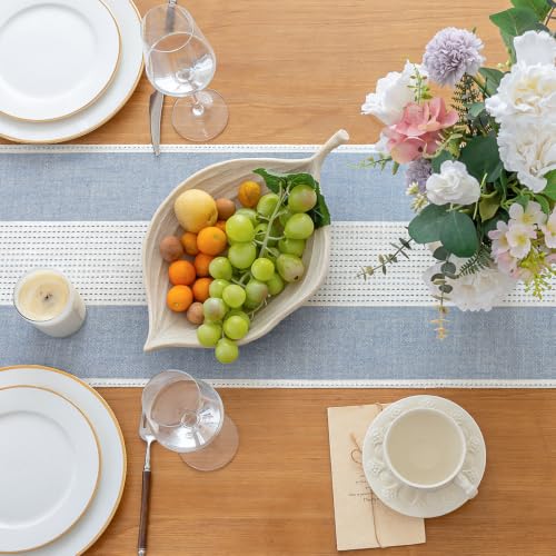 Line Macrame Table Runner, Blue Table Runners 36 Inches Long - color: Blue, size: 13"x36"