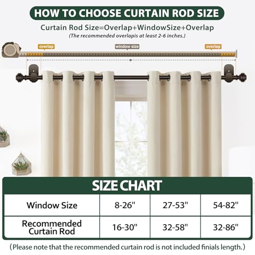 KAMANINA No Drill Curtain Rods 2 Pack 32-58", 3M Adhesive Brackets, Bronze - color: Bronze, size: 32-58"（2Pack）