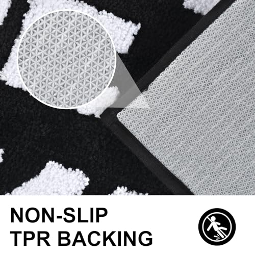 Zeeinx Get Naked Runner Black Cute Bathroom Rugs Long Get Naked Rug Funny Bathroom Decor for Apartment Black Bath mat for Tub and Shower,Machine Washable,18”x47” - color: Black&white, size: 1'6" x 3'11" (Rectangular)
