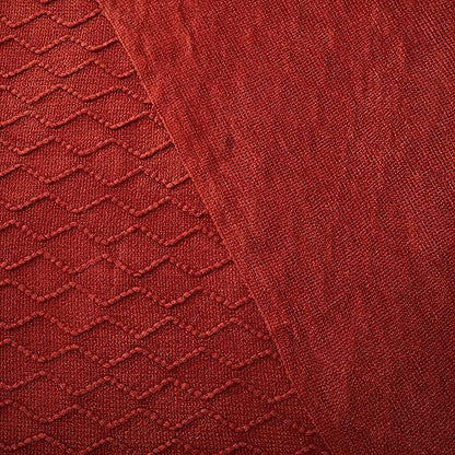 Acrylic Knitted Throw Blanket, 50 x 60 Inches, Rust - color: Rust
