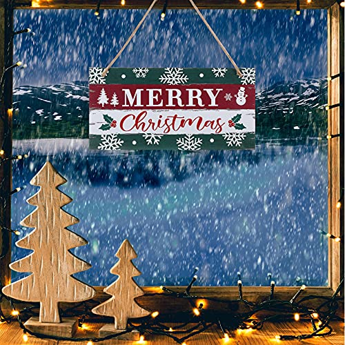 Marsui Christmas Wood Hanging Sign with Jute Rope, Merry Christmas - style: Merry Christmas