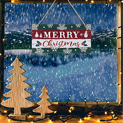 Marsui Christmas Wood Hanging Sign with Jute Rope, Merry Christmas - style: Merry Christmas