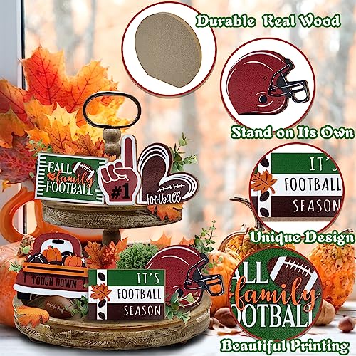 Fall Football Tiered Tray Decor, Farmhouse Tray Decorations Truck - style: Football Tiered Truck