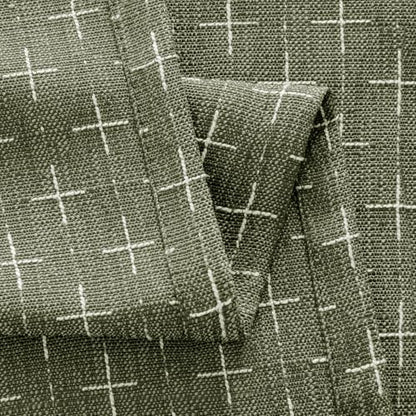 MIULEE Christmas Farmhouse Linen Curtains, Back Tab, 52Wx84L, Olive Green - color: Olive Green, size: 52"W x 84"L (Pack of 2)