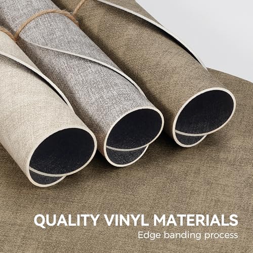 NCUE 13" Faux Leather Round Placemats Set of 4, Reversible Dual-Color - color: Deep Gray Light Coffee