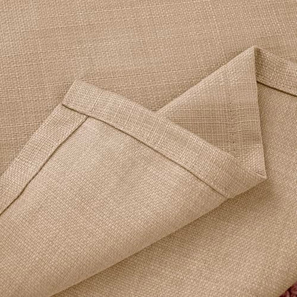 BGment Tan Linen Curtains 63 Inch Length for Bedroom - 2 Panels - color: Tan, size: 52"W x 63"L (Pack of 2)