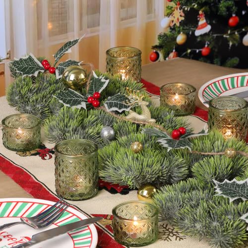 36 Pack Votive Candle Holders, Green Glass Tea Light Candle Holders - color: Green