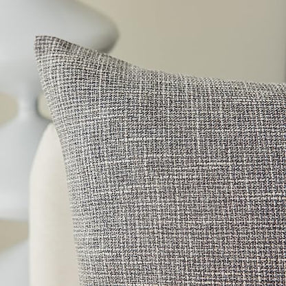 Kevin Textile Faux Linen Square 2 Tone Woven Throw Pillow Covers Sham Cushion Case for Car/Couch Use, 18-inch(2 Packs, Grey) - color: Gray, size: 18" x 18" (Pack of 2)