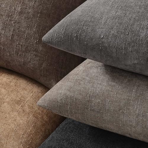JUSPURBET Chenille Texture 12x20 Lumbar Throw Pillow Covers,Coffee Brown - color: Coffee Brown, size: 20" x 12" (Pack of 2)